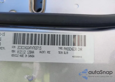 2015 Chrysler 300 300S из США, поврежденный, VIN 2C3CCAGGXFH763715